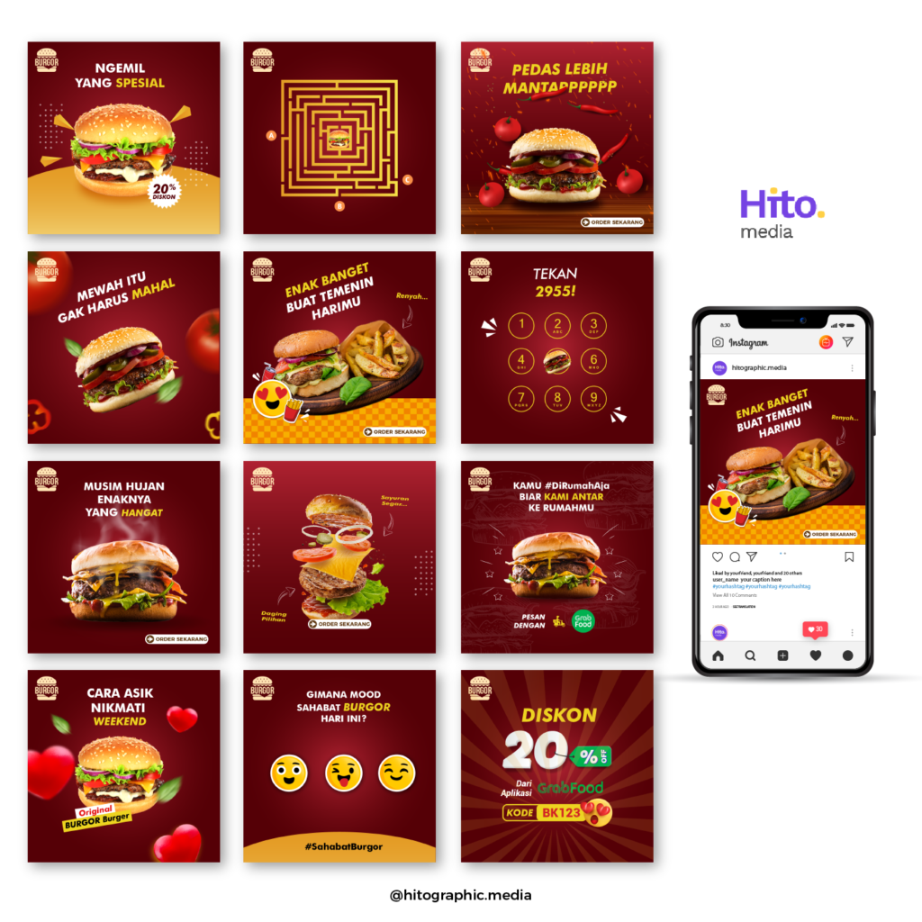 Jasa desain feed instagram social media management - Hitographic id