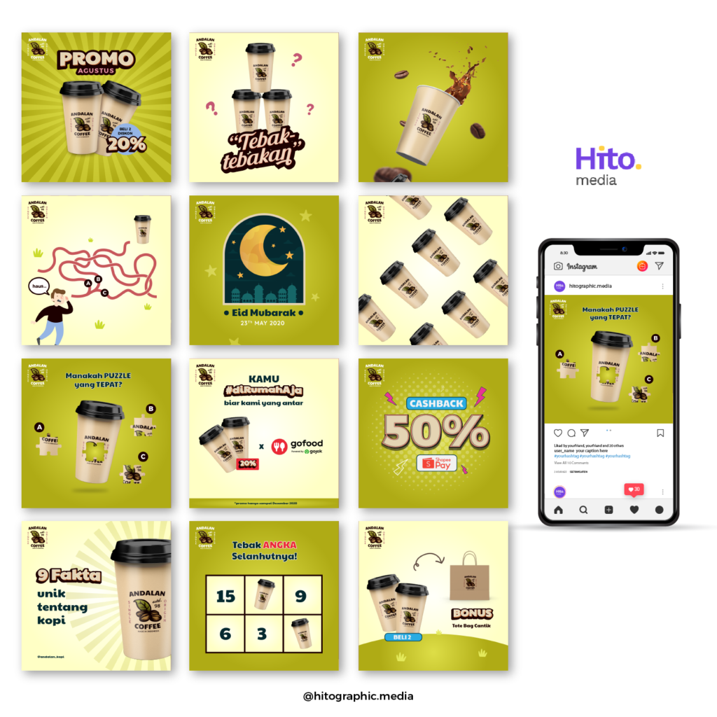 Jasa desain feed instagram social media management - Hitographic id