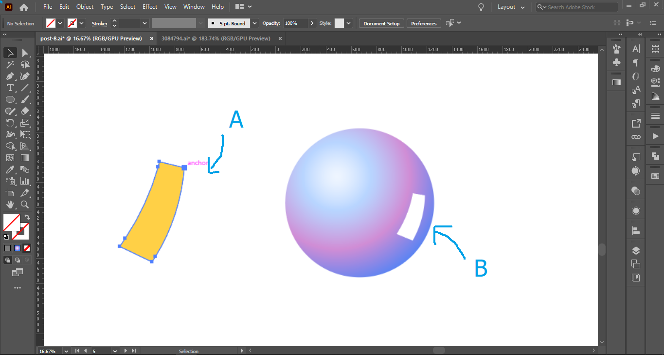 Menambahkan efek pantulan cahaya 1 - Tutorial Membuat Bentuk Bola 3D Dengan Adobe Illustrator