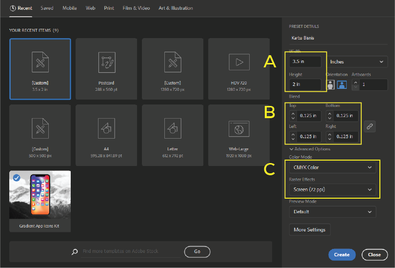 Mengatur page - Tutorial Cara Membuat Kartu Bisnis di Adobe Illustrator